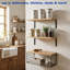 Harbour Housewares Floating Shelves with Wire Storage Basket