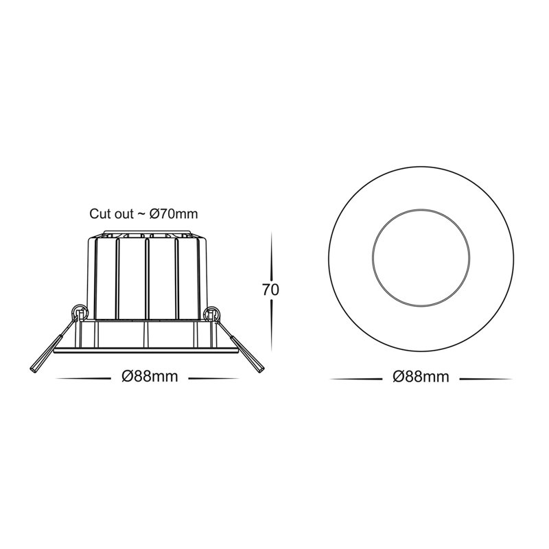Étienne 8.8cm Recessed Lighting Kit, Black