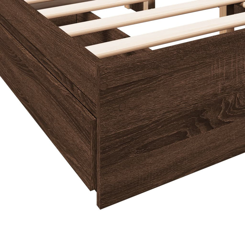 Greger Bed, Brown Oak, 135 x 190cm