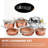 Gotham Steel Hammered Copper 10 Piece Non Stick Cookware Set