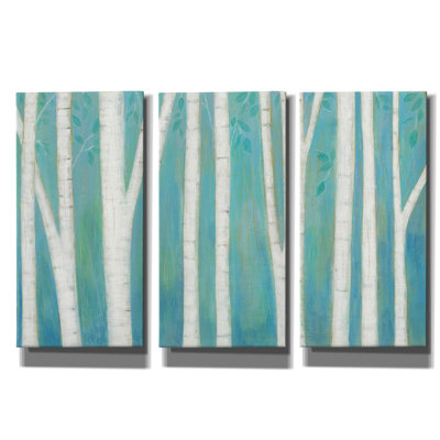 « Forêt printanière » de Melissa Averinos, triptyque mural, 152 x 102 cm