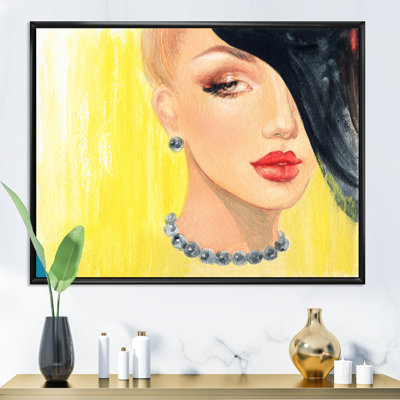 Portrait rétro d'un mannequin élégant - Décoration murale sur toile glam
