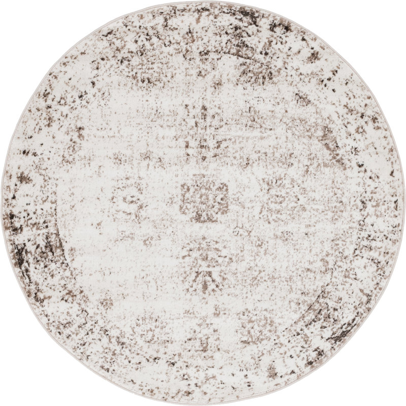 Tapis Brandt, Rond 10pi, Non, Beige /Brun clair