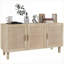 Armoire-buffet Buffet avec 3 portes réglables en rotin Boho, naturel et mixte Boho | Bohémien | Cuisine