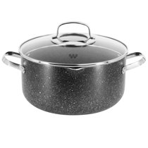 swiflon dutch oven pot with lid 6.8-qt cast aluminum nonstick casserole,  lightweight cookware braiser pot suitable for meats