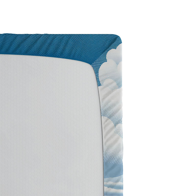 Drap-housse pour chat Ambesonne_ Chaton en train de bronzer bord de mer_ Moutarde bleu pâle