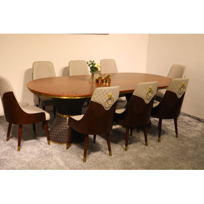 9 Pieces Vogue Lux Rectangular Dining Set