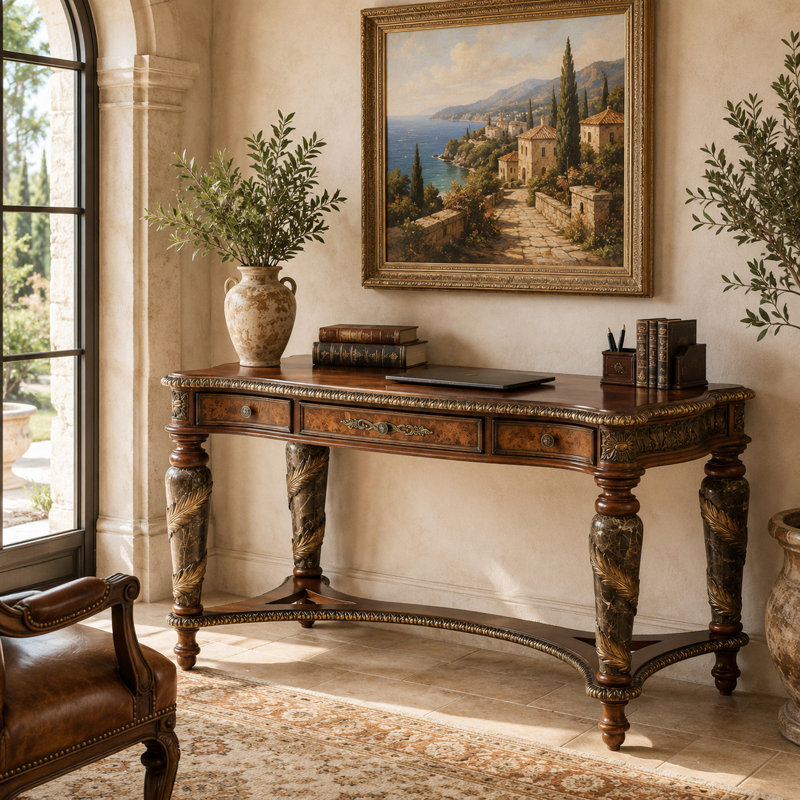 Villa Valencia Solid Wood Writing Desk