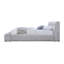 Très grand lit oriental en chenille grise avec cadre durable et revêtement luxueux, parfait pour les chambres modernes et élégantes-1540912983