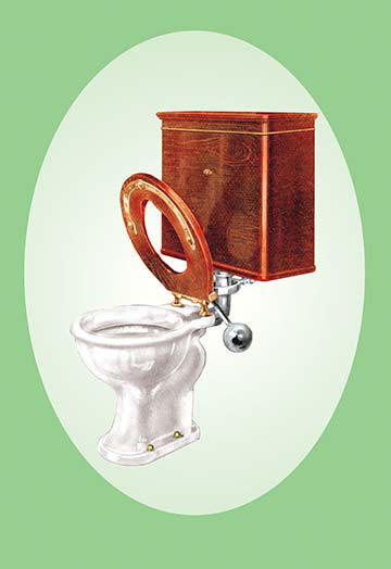 «Toilette avec dossier en bois», impression