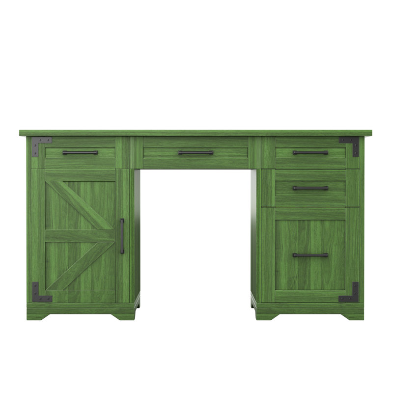 55" Farmhouse Executive Desk, Green