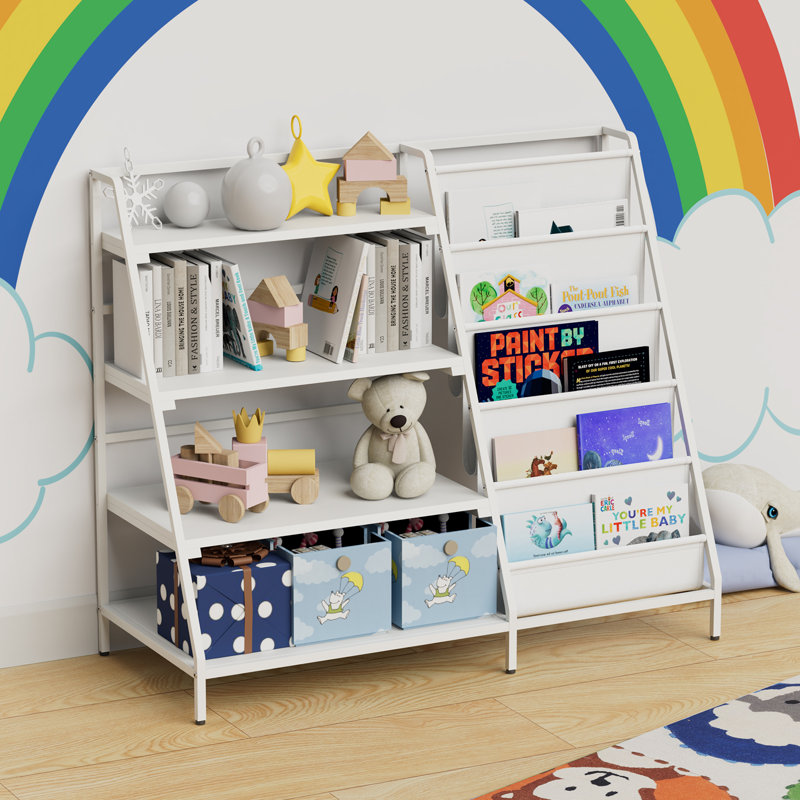 80cm H x 90cm W Metal Bookcase, White