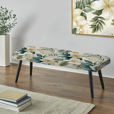 Banc rembourré floral noir Truong