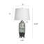 Lampe de table en céramique - gris Rogan - abat-jour blanc