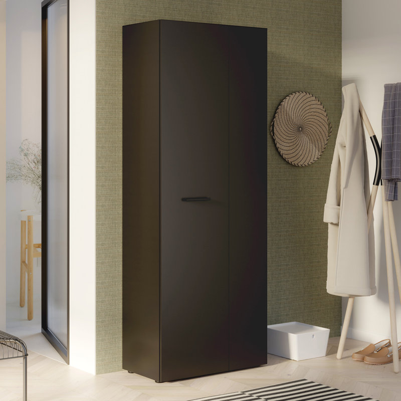 Shilu 2 Door Manufactured Wood Wardrobe, Black