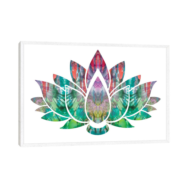 Lotus by Dean Russo - Print on Canvas, 152.5 cm H x 101.5 cm W, White Framed