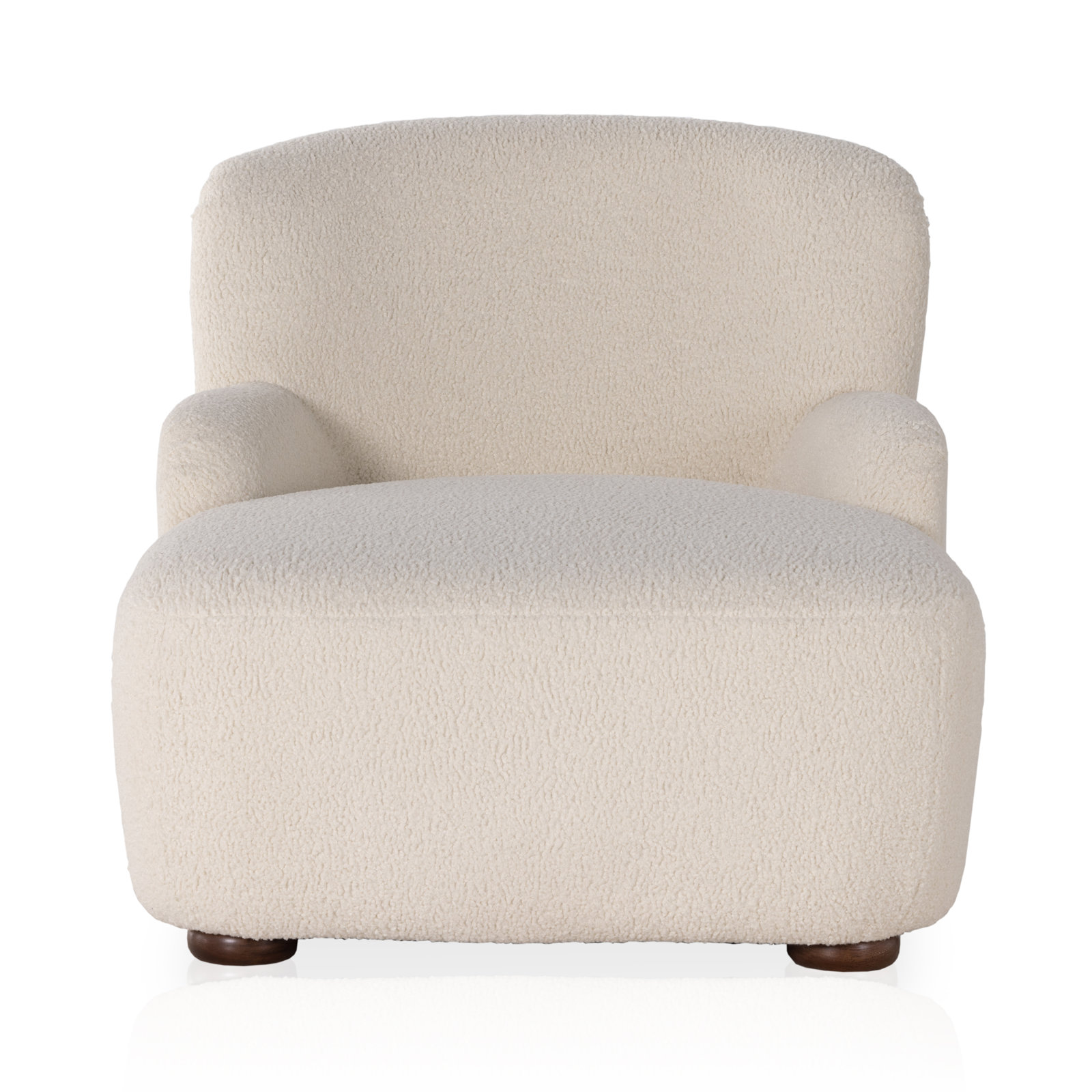 Alura Upholstered Chaise Lounge, Ecru Luxe Boucle