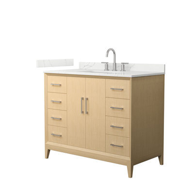 Janna 42" Freestanding Single Bathroom Vanity with Quartz Top
