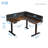 55"  L-shaped Height-adjustable Standing Desk with Divider, Mouse Pad and Power Strip-1675142299