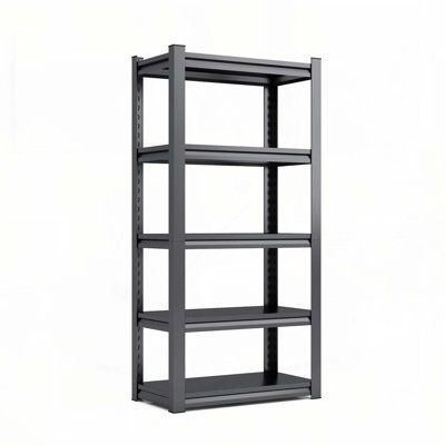 63"H 5 Tier Metal Shelves for Storage Garage Shelving 2000LBS Heavy Duty Storage Shelves Adjustable Garage Shelf Industrial Shelving Unit Storage Utility Rack,31.5"W*15.7"D*63"H,Black