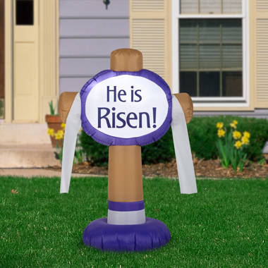 he is risen cross yard sign