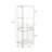 Modern Glass Display Cabinet With LED Lights, Quick-Assembly Antique Cabinet, Tempered Glass Bookshelf, Suitable For Living Room And Bedrooms, 1-Door 3-Shelf-2051542434