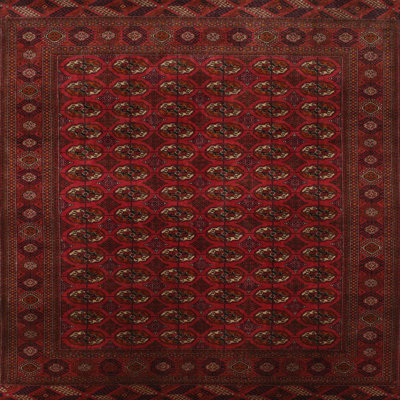 Tapis traditionnel rouge / brun Copey