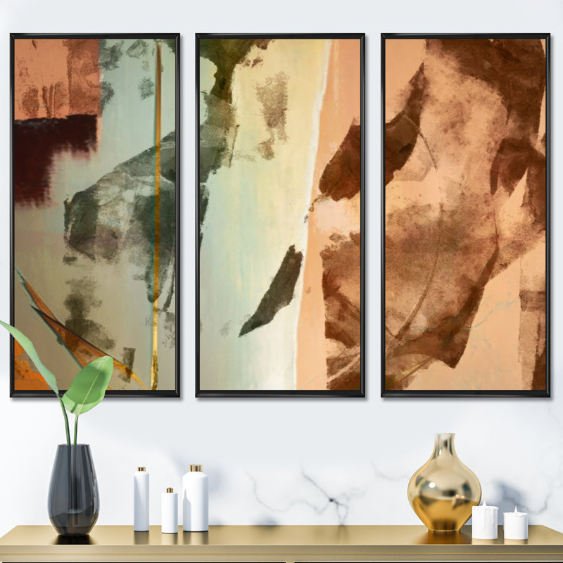 «Chocolate City at Horizon IV», reproduction sur toile 3 pièces, H 28 po x l 36 po x P 1 po, Toile encadrée noire