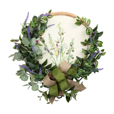 Couronne 27 po avec lavande, eucalyptus et lierre