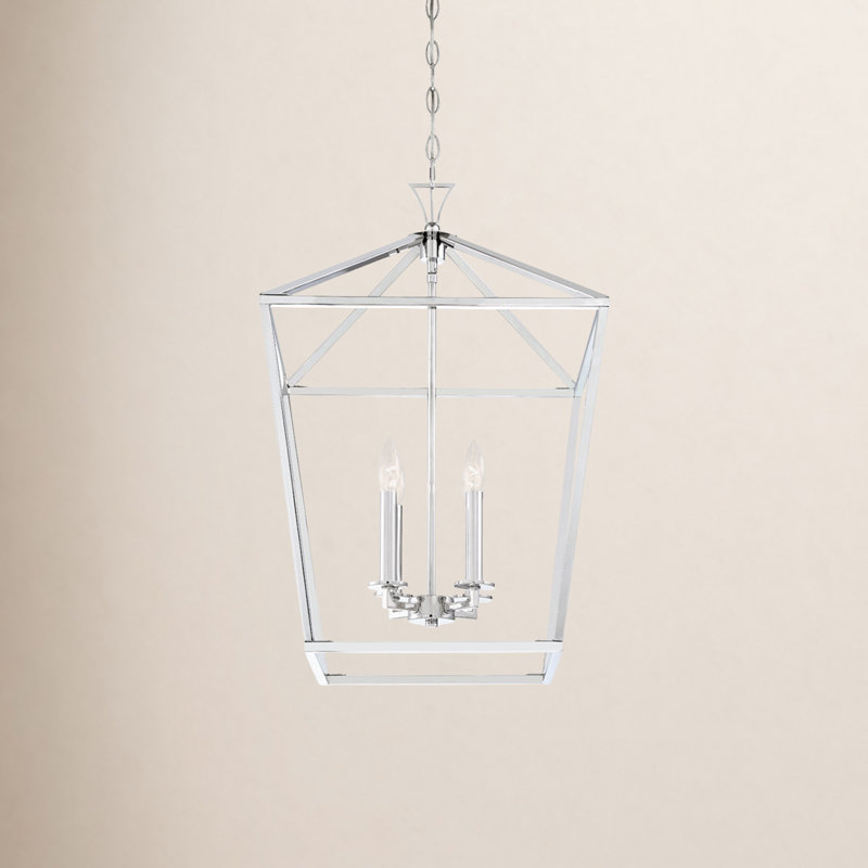 Hastings 4-Light Chandelier, Nickel poli