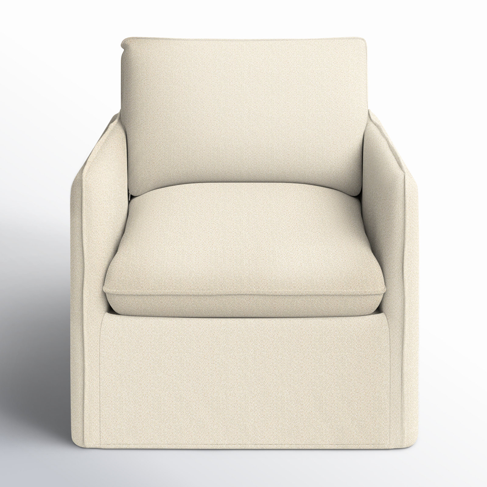 Bellatrix Upholstered Armchair, Davis Pearl Performance Bouclé