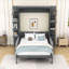 Queen Wood Murphy Bed with Foldable Sofa and Storage-1623976504