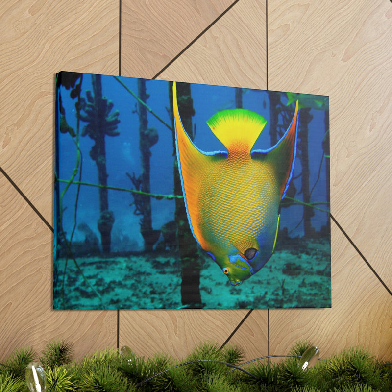 Art mural reine ange poisson horizontal, H 12 po x l 18 po