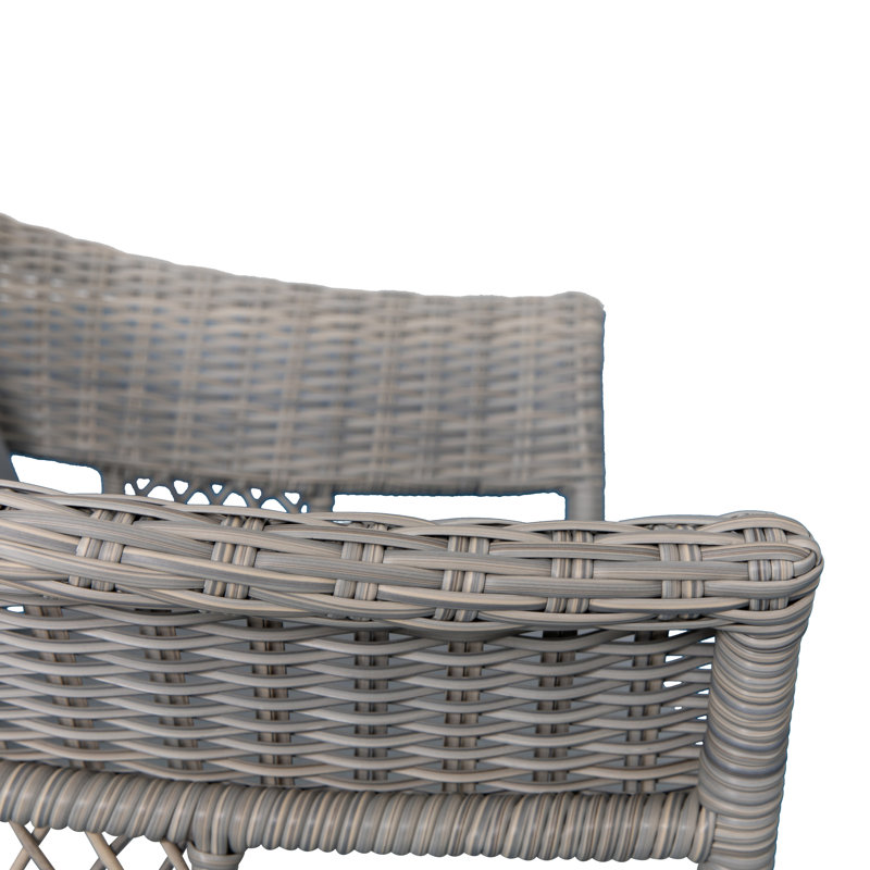 4-piece Wicker Sofa Set With Stationary Chair And Coffee Table