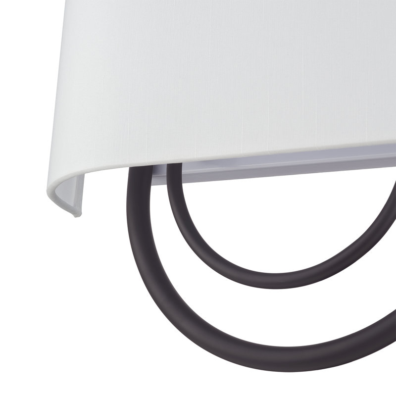 Grande applique 2 lumières bronze ADA avec abat-jour en tissu blanc cassé fabriqué à la main, Bronze