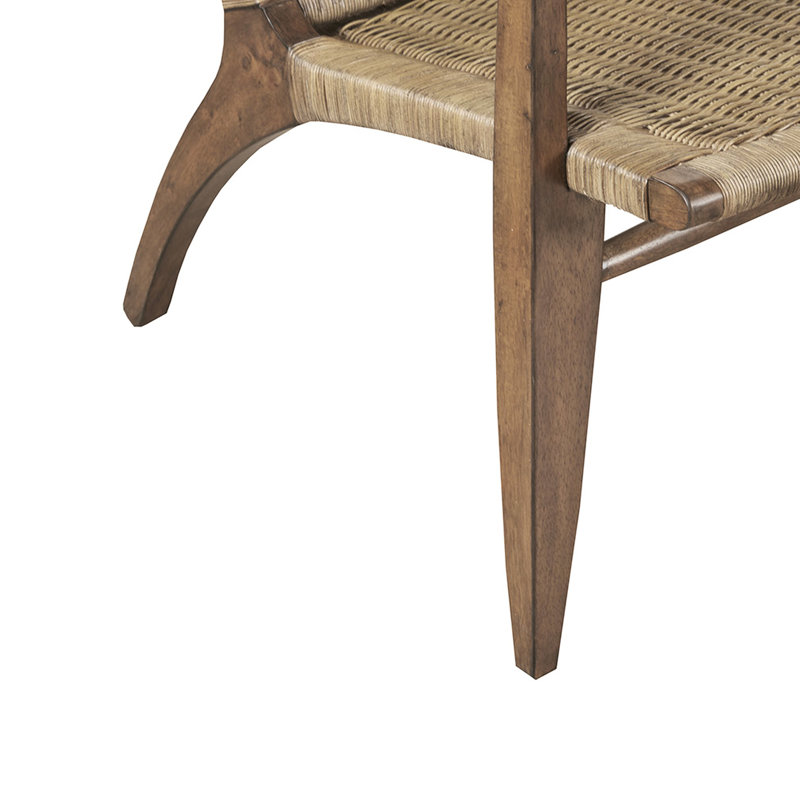 Chaise d'appoint, structure en bois, entièrement assemblée, sans coussins, accoudoirs encastrés, siège et dossier naturels,