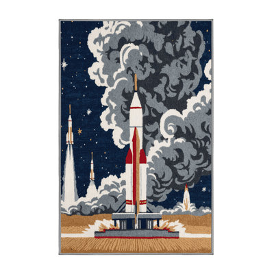 Machine Washable Space Gray Area Rug