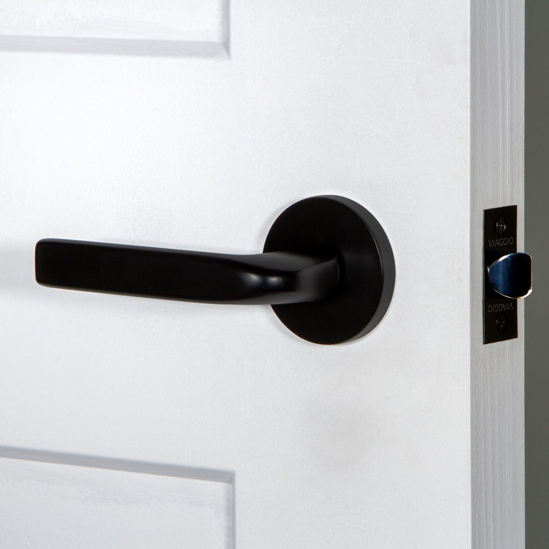 Rosette Viaggio avec levier Milano, Noir satiné, Rond, Knurled Modern Lever