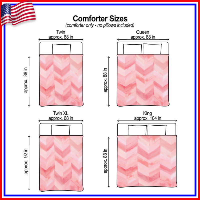 Pink Chevron Brushstrokes Comforter, Twin Extra Long