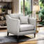 Fauteuil tendance avec coussin amovible et pieds en bois massif couleur avoine, 33,63 po Largeur du produit Base beige confortable et rembourrage en mousse