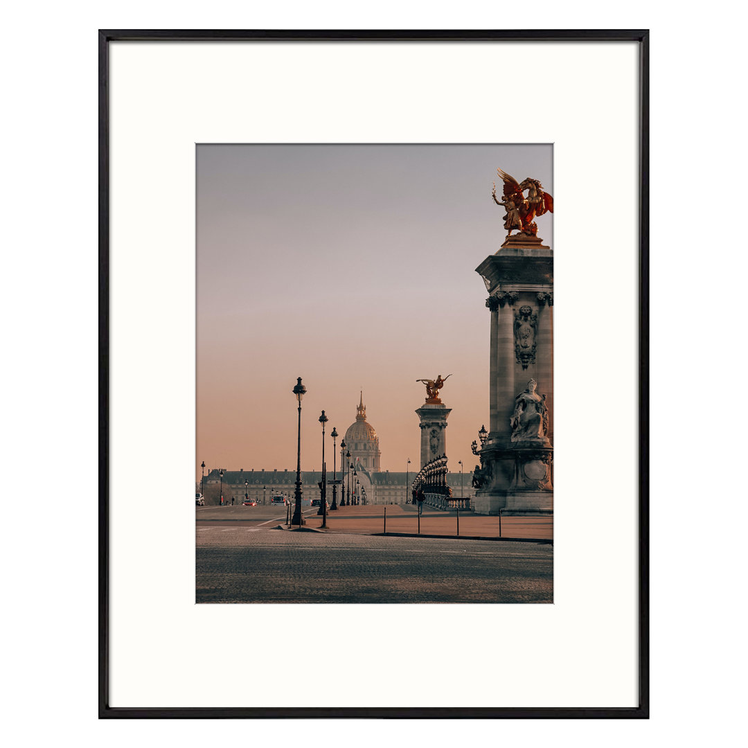 Ailisa Metal Picture Frame, Photo Frame with Ivory Mat, Horizontal and Vertical Formats for Wall Latitude Run®