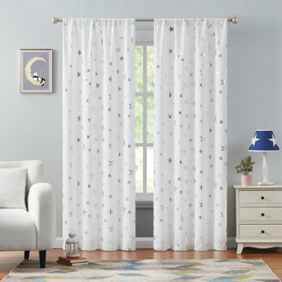 Jacob 2-Piece Star Foil Room Darkening Curtain Panel Set