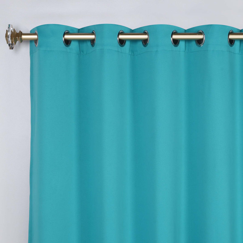 Paire de rideaux obscurcissant avec œillets Millendon, Turquoise, L 70 po x L 84 po