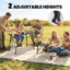 Table de pique-nique pliable à hauteur ajustable avec plaques amovibles Outsunny, table de camping en aluminium, portable pour l'extérieur, barbecue, plage, noir