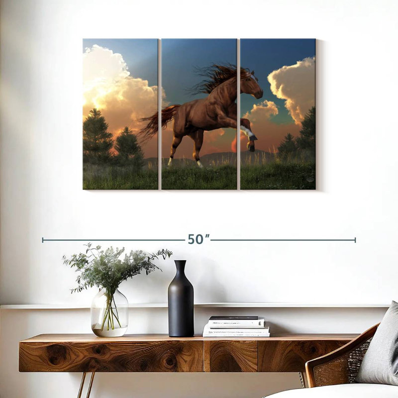 Brampt Horse Running Free, 24" H x 38" W