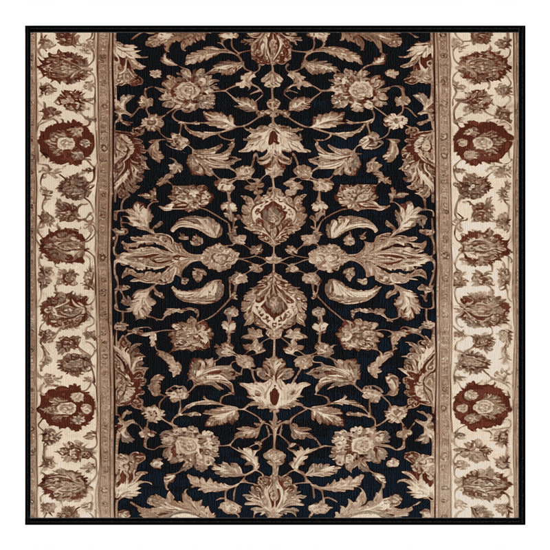 Machine Washable Turkish Brown Area Rug, Square 6'