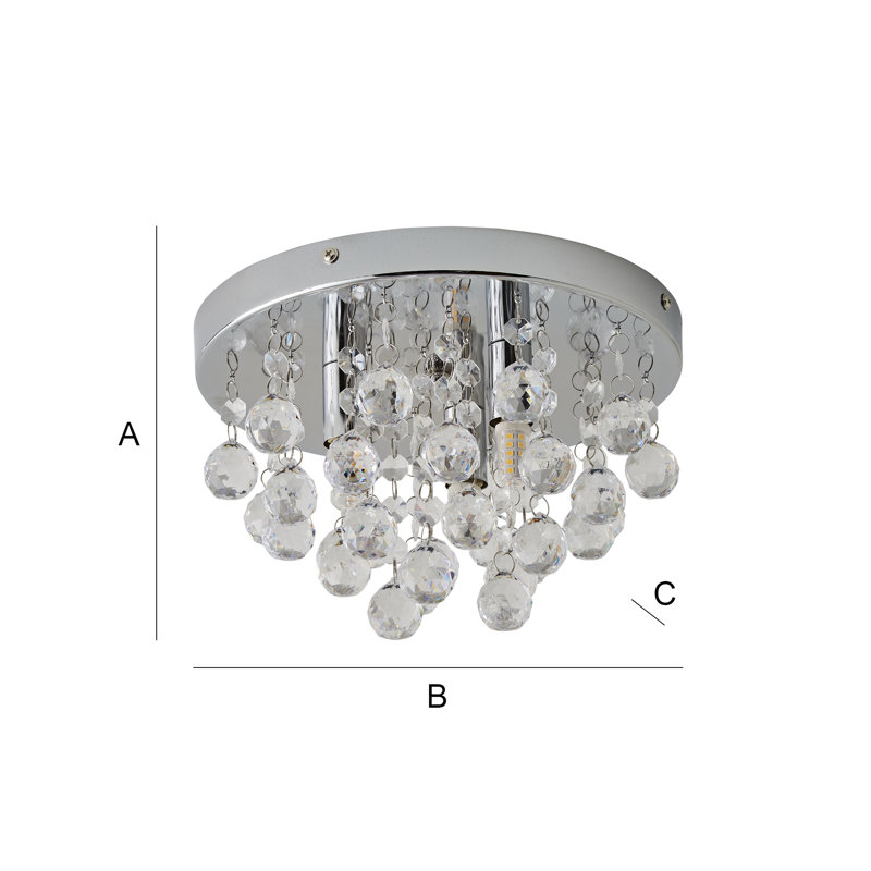 Taryn Acrylic Flush Mount, LED Bulb