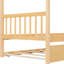 Lit simple avec lit gigogne, pin de haute qualité, conception classique, têtes de lit confortables, spacieuses pour les soirées pyjama, convient pour 6 personnes et plus, finition naturelle, fabrication en pin de 80,5 po de long