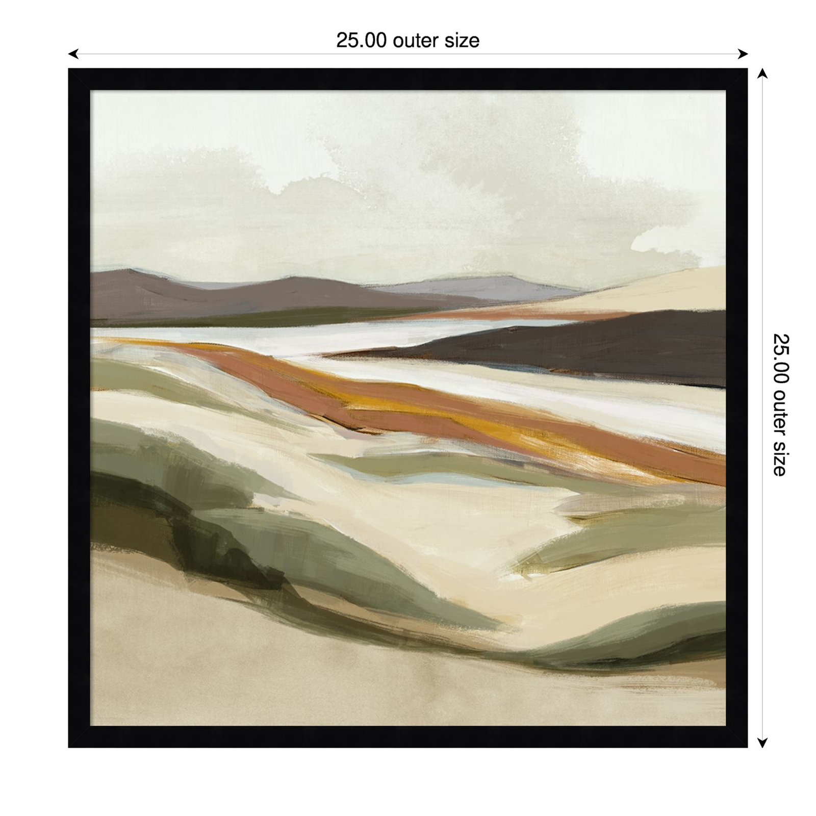 Fast Land Print by Jacob q, Black, 25" H x 25" W