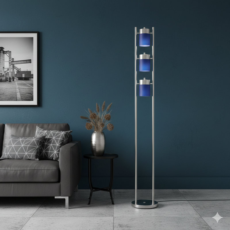 65"H 3-BLUE-HEAD WITH TWO WAY ADJUSTABLE FLOOR LAMP (1 PC/CTN/1.10 Cu Ft/12.32 G.W. Lbs)